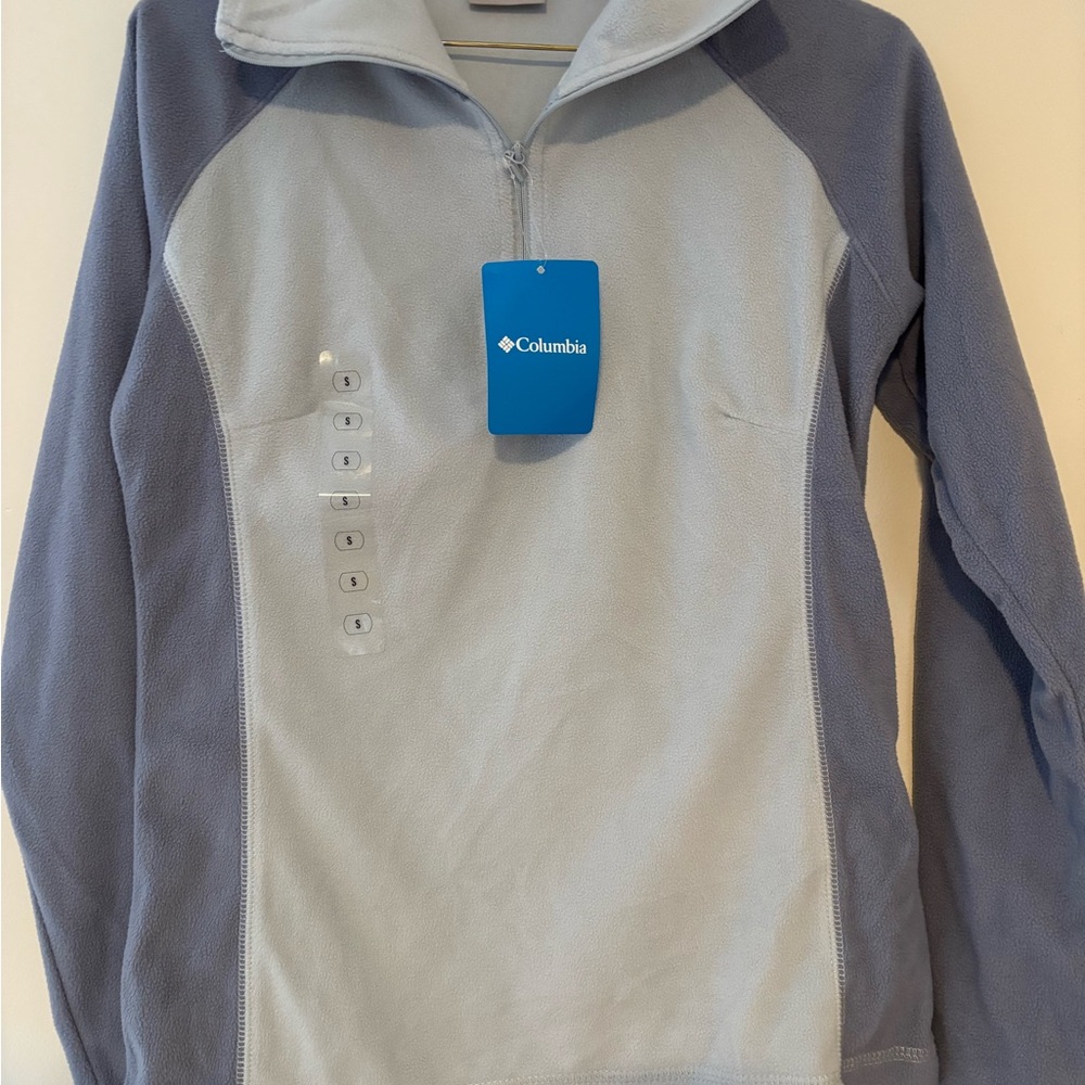 Columbia Light Blue and Gray Fleece Jacket